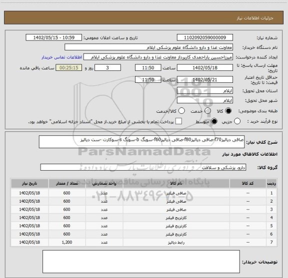 استعلام صافی دیالیزf70-صافی دیالیزf80-صافی دیالیزf60-سوبگ b-سوبگ s-سوکارت -ست دیالیز