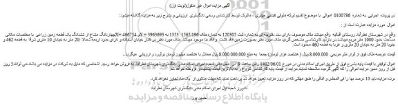 مزایده چهاردانگ مشاع از ششدانگ یک قطعه زمین زراعی