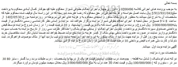 مزایده فروش 30 عدد درب طبقات آسانسور