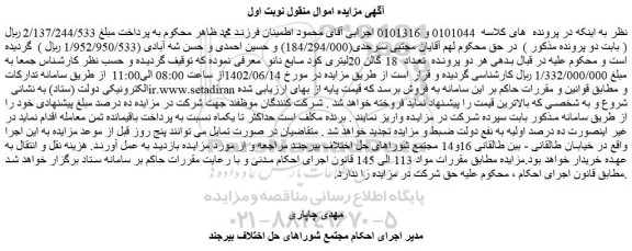 مزایده فروش  تعداد  18 گالن 20لیتری کود مایع نانو 