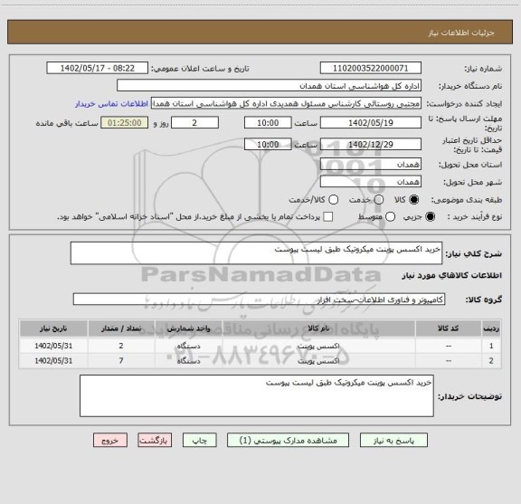 استعلام خرید اکسس پوینت میکروتیک طبق لیست پیوست