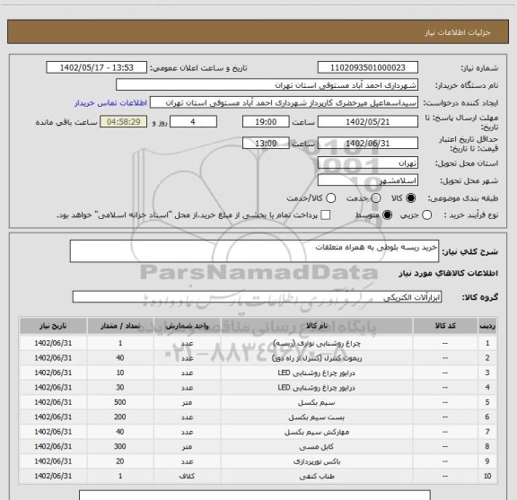 استعلام خرید ریسه بلوطی به همراه متعلقات