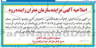 مزایده اجاره 13 واحد کلبه اقامتی ، ساختمان آشپزخانه و ساختمان اصلاحیه