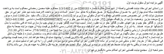 مزایده فروش سواری پراید 132