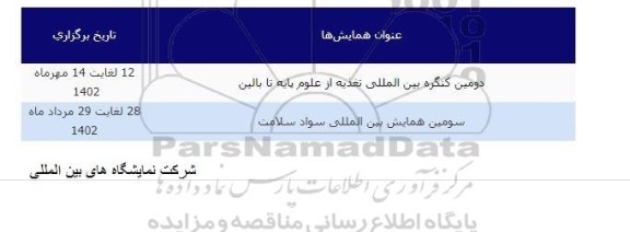 دومین کنگره بین المللی تغذیه از علوم پایه تا بالین