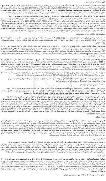 مزایده فروش شش دانگ آپارتمان 