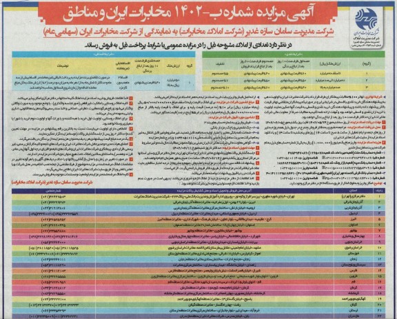 مزایده فروش تعدادی از املاک مشروحه