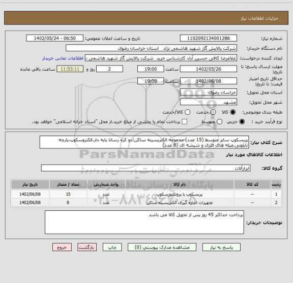 استعلام پریسکوپ سایز متوسط (15 عدد)-مجموعه الکتریسیته ساکن:دو کره رسانا پایه دار،الکتروسکوپ،پارچه نایلونی،میله های فلزی و شیشه ای (8 عدد)