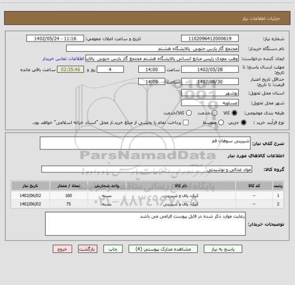 استعلام شیرینی سوهان قم