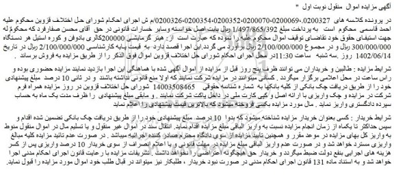 مزایده هیتر گرمایشی 200000کالری بادوفن و کوره استیل