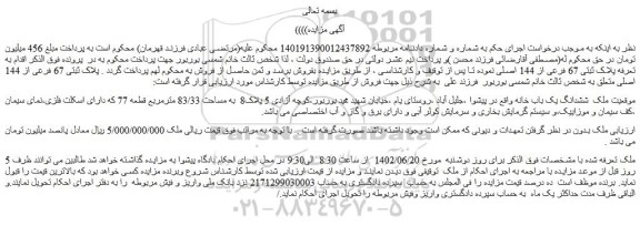 مزایده فروش ششدانگ یک باب خانه  