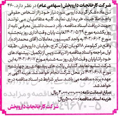 مناقصه خرید  460 تن ماده شکر گرید دارویی 