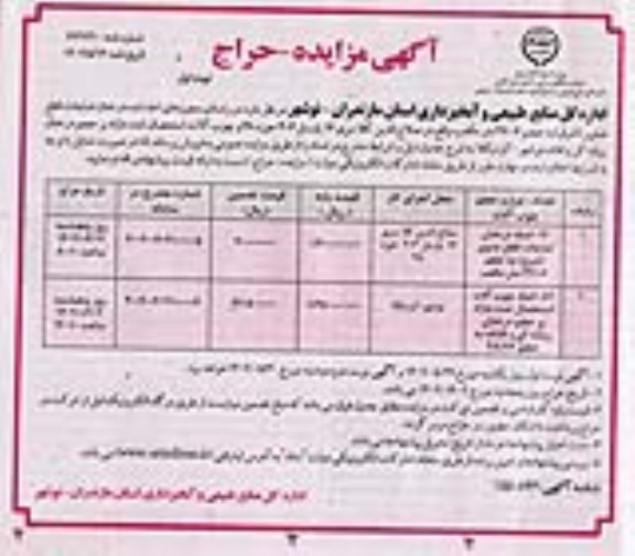 مزایده 17- اصله درختان ضایعات قطع صنوبر و...