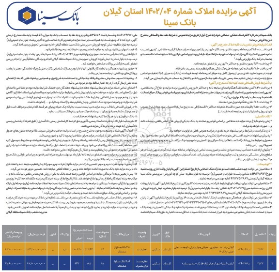 مزایده فروش 2 فقره ملک تملکی - مشاعی با کاربری مسکونی
