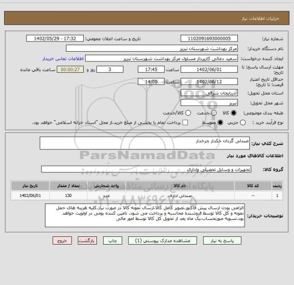استعلام صندلی گردان جکدار چرخدار