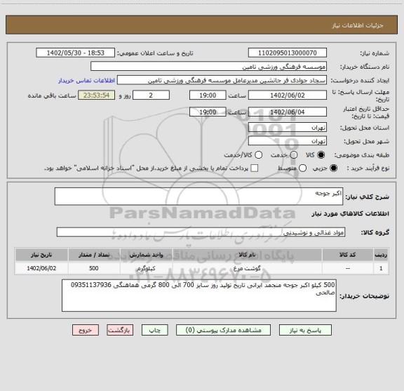 استعلام اکبر جوجه