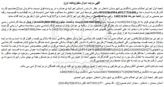 مزایده فروش سیم کارت