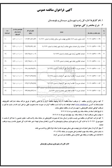 فراخوان مناقصه آماده سازی سایت 14/6 هکتاری و...