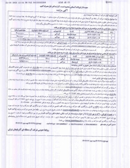 مزایده صدور اذن استفاده از آب مخزن سدها