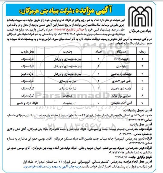 مزایده کوییت BHS و بلوک زن...