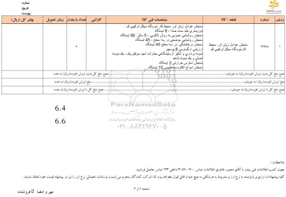 استعلام سنجش عوامل زیان آور محیط کار نیروگاه 