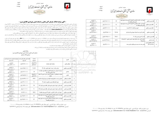 مزایده املاک سازمان آتش نشانی و خدمات ایمنی