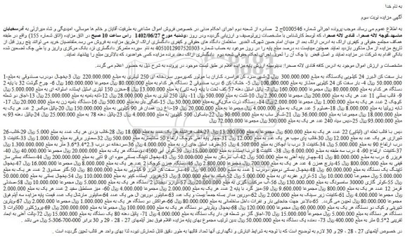 مزایده فروش بار سفت کن البرز 24 کیلویی یکدستگاه و...