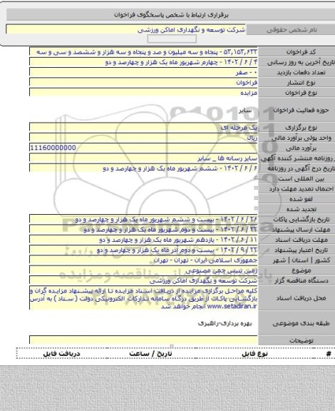 مزایده, زمین تنیس چمن مصنوعی