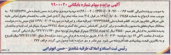 مزایده سهام