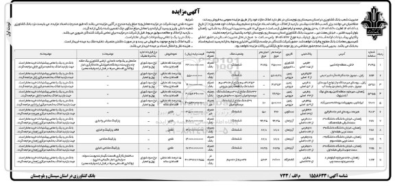 مزایده فروش املاک مازاد نوبت دوم