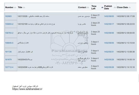 استعلام ساخت 6 ردیف قطعات مکانیکی ....