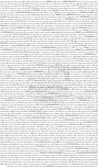 آگهی مزایده ششدانگ یک قطعه زمین به پلاک ثبتی شماره یکصد وپنجاه وشش فرعی از نود وهفت اصلی