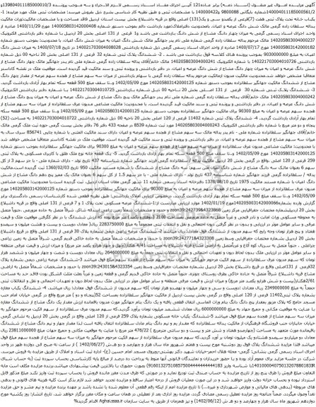 آگهی مزایده یکباب خانه تحت پلاک ثبتی هفت (7)فرعی از یکصدو سی و یک(131) اصلی