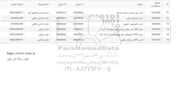 استعلام مش پلی اورتان ترمیل بالمیل و...
