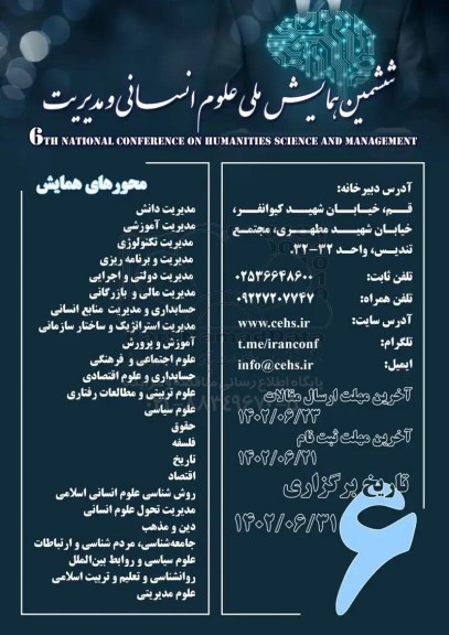 ششمین همایش ملی علوم انسانی و مدیریت