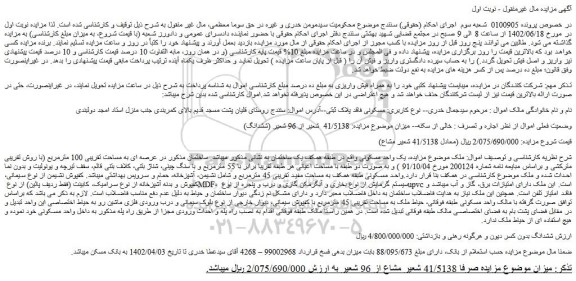 مزایده فروش یک واحد مسکونی 