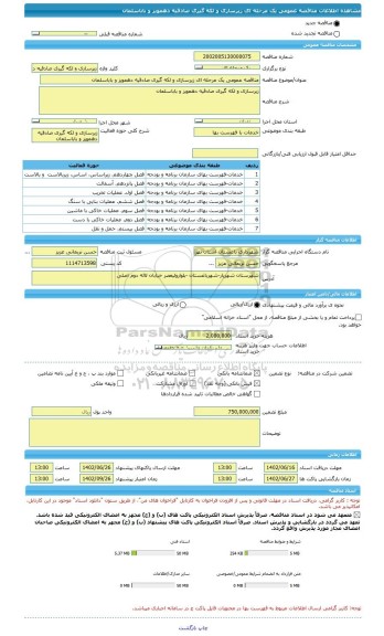 مناقصه، مناقصه عمومی یک مرحله ای زیرسازی و لکه گیری صادقیه دهمویز و باباسلمان
