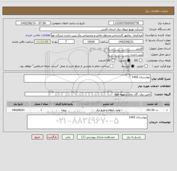 استعلام بهارستان 1402