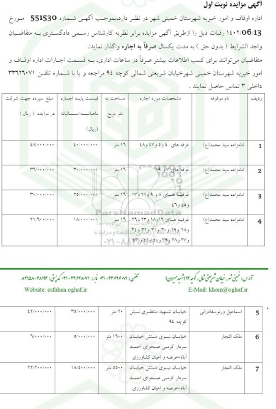 مزایده رقبات