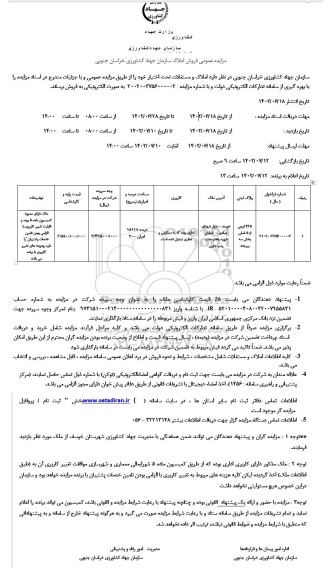 مزایده عمومی فروش املاک و مستغلات 