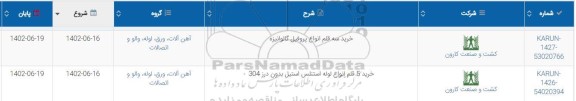 استعلام خرید سه قلم انواع پروفیل گالوانیزه...
