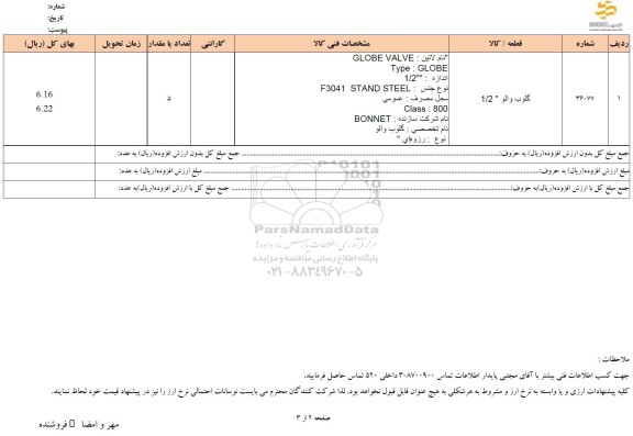 استعلام گلوب والو 1.2