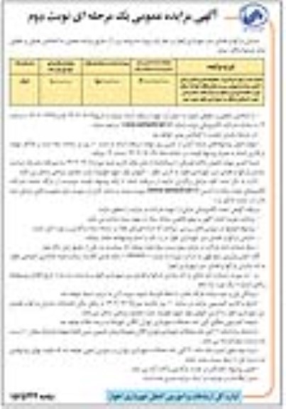 مزایده امتیاز نصب و بهره برداری از مجموعه بازی ماشین برقی، کشتی صبا ... نوبت دوم