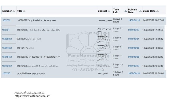 استعلام تعمیر پوسته حلزونی اسکلت فلزی ...
