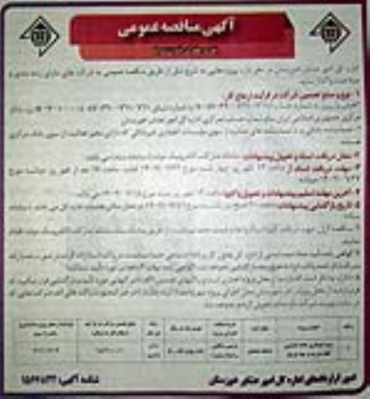 مناقصه پروژه بهسازی جاده عشایری قلعه مدرسه به چاه 