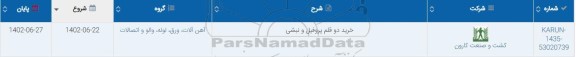 استعلام خرید دو قلم پروفیل و نبشی