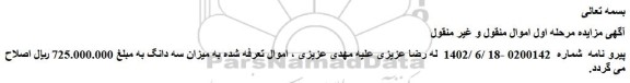 اصلاحیه مزایده فروش یک دستگاه فرز تک صندوقی سه فاز ساخت ایران شرکت تمراس و...