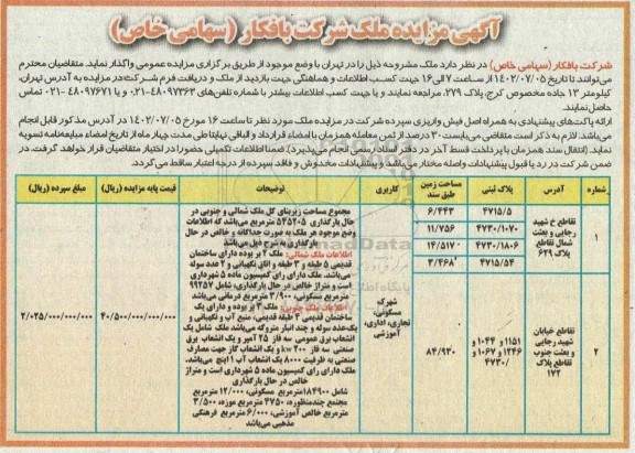 مزایده ملک