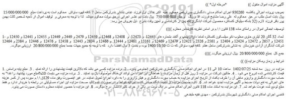 مزایده فروش تعداد 32 گالن 20 لیتری حاوی محلوب نانو سیلسکون کنسانتره