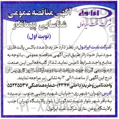 مناقصه خرید 50 عدد باکس پالت فلزی